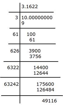 Find the square root of 10 correct to four places of decimal.