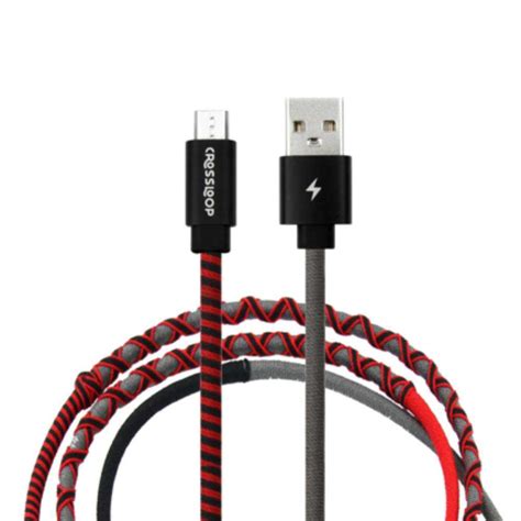 Buy Crossloop Micro USB Fast Charging Designer Cable in Red & Black