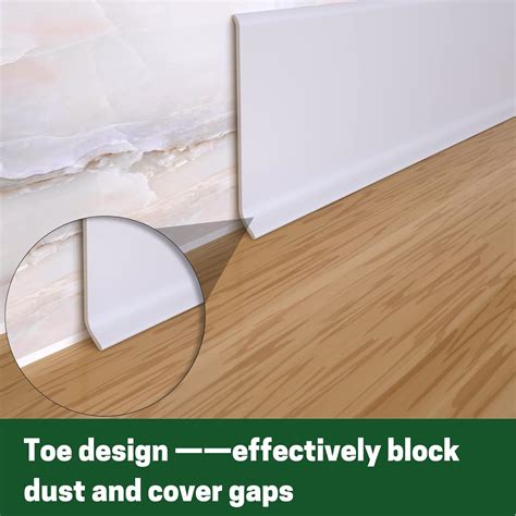 GAMZAU Flexible Baseboard Molding Trim 4 Inch x 20 Feet Peel and Stick ...