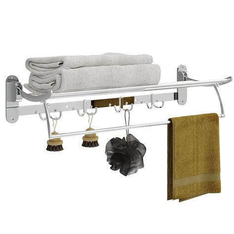 Plantex Multi-Functional Bathroom Towel Hanger/Towel Rod for Bathroom ...