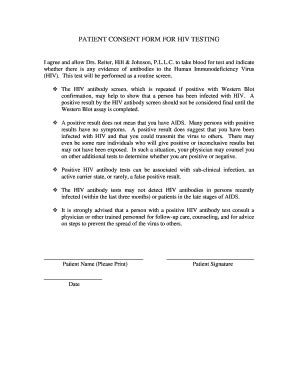 Hiv Consent Form Printable - Fill and Sign Printable Template Online