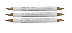 Zig Memory System Writer Silver Metallic colors Dual tip markers (Pack ...