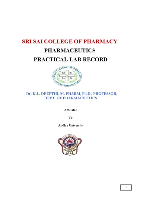 Pharmaceutics III Lab Record: Formulation & Evaluation of Aceclofenac ...