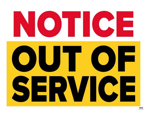 Out Of Service Sign