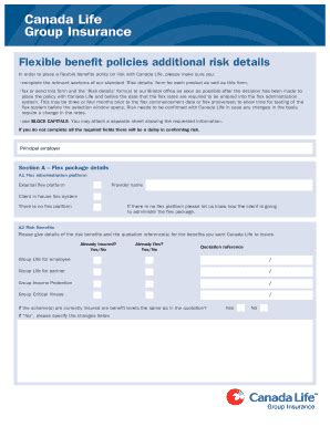 Fillable Online documents canadalife co Flexible Benefit Schemes ...