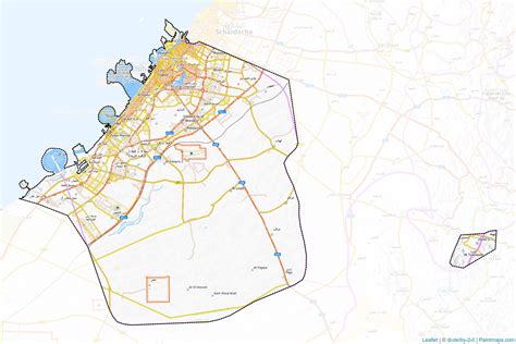 Make printable Dubai maps with border masking (cropping) using leaflet (OSM).