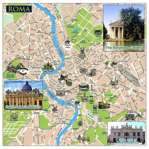 Tourist map of Rome city | Rome | Italy | Europe | Mapsland | Maps of ...