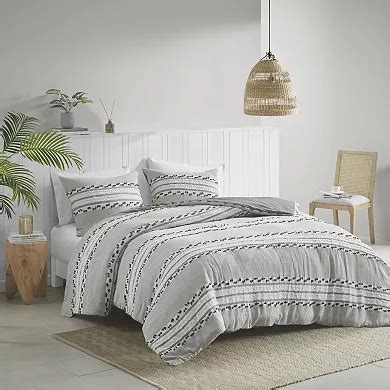 INK+IVY Lennon Jacquard Duvet Cover Set with Shams