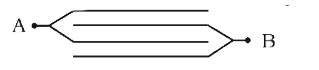 Four metallic plates, each with a surface area of one side A, are ...