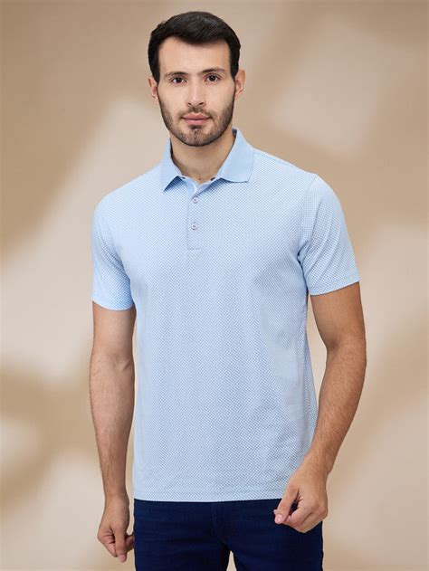 Park Avenue Men Blue Printed Slim Fit Cotton T-Shirt – MyRaymond