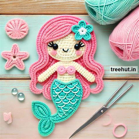Crochet Mermaid Ideas for Appliques and Small Crochet Projects with ...