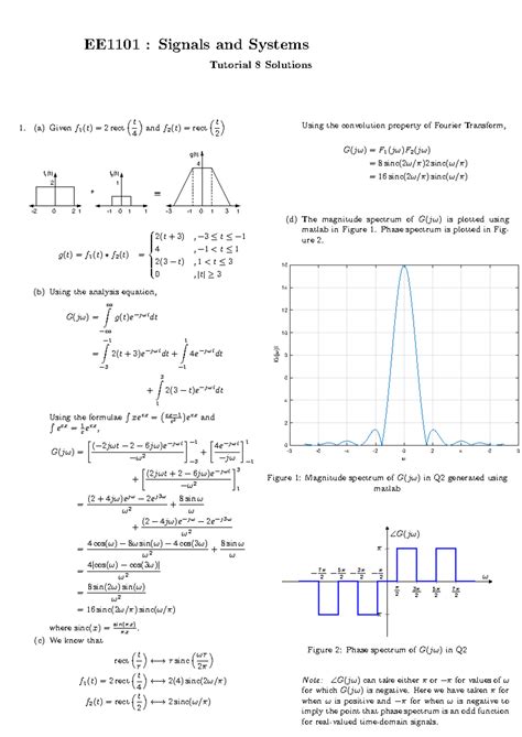 Tutorial-8-solutions - EE1101 : Signals and Systems JAN–MAY 2020 ...