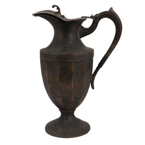 Indian Persian Brass Pitcher Jug With Lid