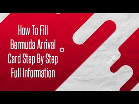 How To Fill Bermuda Arrival Card Step By Step Full Information - YouTube
