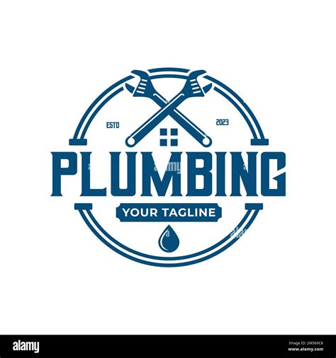 Plumbing logo template, in retro or vintage style, plumber logo for professional business ...