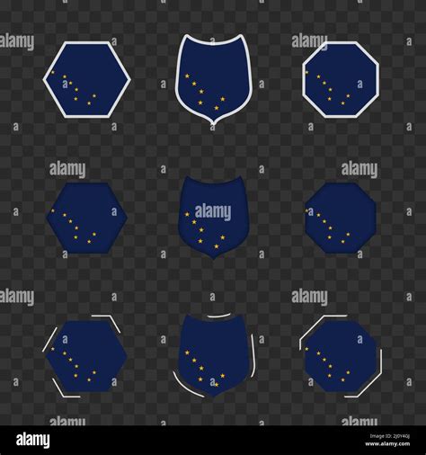 National symbols of Alaska on a dark transparent background, vector ...