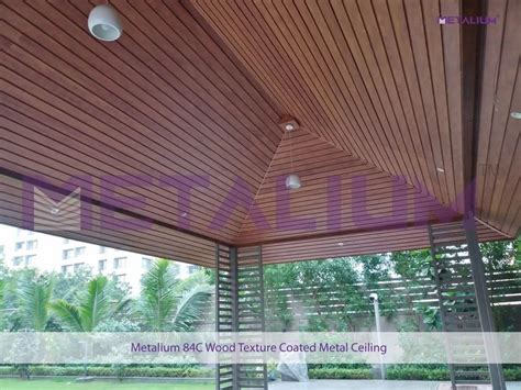 Linear Ceilings - Metalium Linear 84C Wooden Coated Ceiling ...