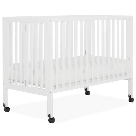 Dream On Me Quinn Full-Size Folding Crib, Removable Wheels, Modern ...