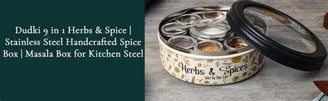 dudki 9 in 1 Herbs & Spice | Stainless Steel Handcrafted Spice Box ...