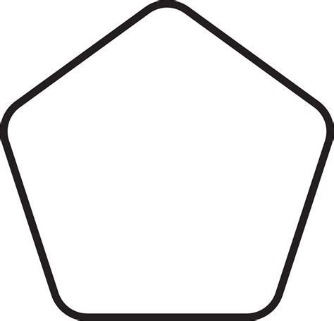 rounded corner pentagon shape icon with outline stroke 46980711 Vector ...