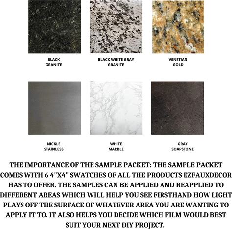 Buy Ez Faux Decor Countertops Sample Set Including 4” x 4” Swatches of ...