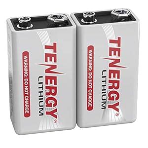 Tenergy 9V Lithium Batteries, 1200mah Non-Rechargeable Batteries,10 ...