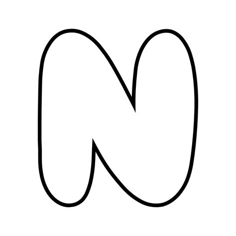 Free printable bubble letter N. serif printable bubble, number ...