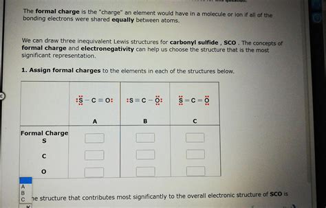 Solved The formal charge is the "charge" an element would | Chegg.com