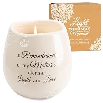 Pavilion Gift Company 19179 in Memory of Mother Ceramic Soy Wax Candle ...