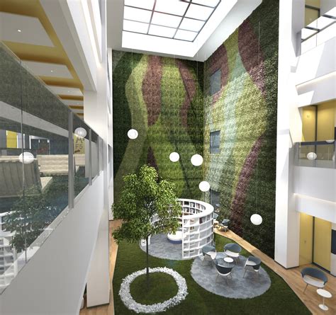 办公楼中庭的几版设计方案效果图|空间|室内设计|曹欹 - 原创作品 - 站酷 (ZCOOL)