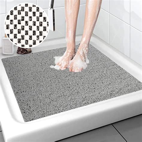 Non Slip Shower Mat Square, Comfortable Bath mat with Drainage Holes ...
