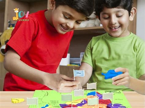 Jigsaw Puzzle Indian Map with State Capitals and Flag Educational Lear ...