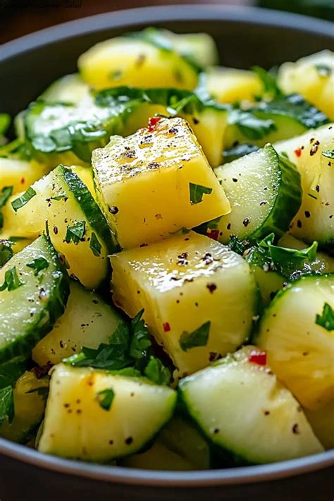 Pineapple Cucumber Salad | JustWorthi