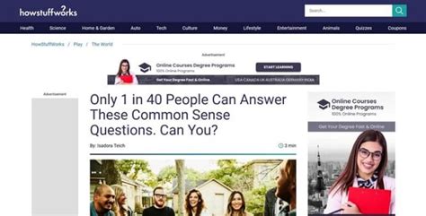 Image result for Common-Sense Test Free