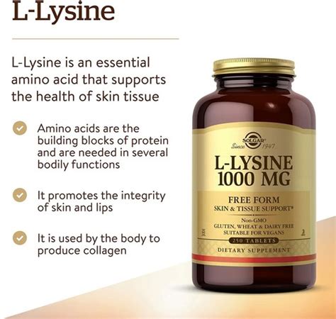 L-Lisina 1000mg, Producción de Colágeno, Apoyo al | Ubuy India