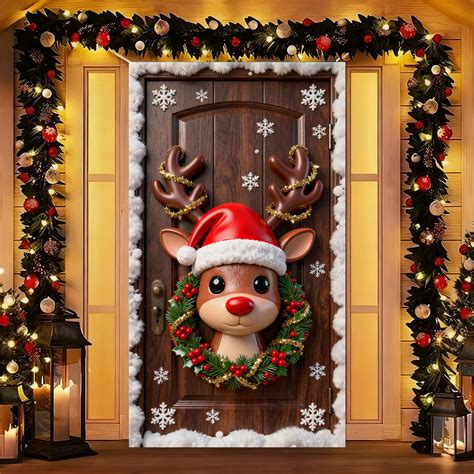 Christmas Door Cover Holiday Background Cloth - Festive Party Ambiance ...