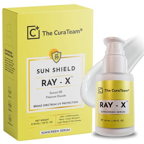 The Cura Team® RAY-X™ Sunscreen Serum SPF 50 PA+++ with Suncat DE Broad ...