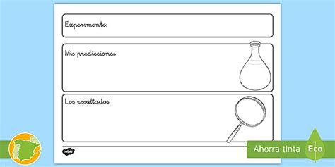 Ficha de registro de experimentos científicos | Primaria