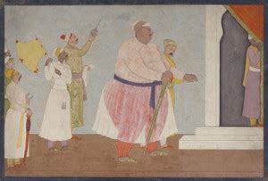 Corpulent Nobleman with Attendants, Jasrota India, 18th century ...