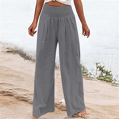 Pants for Women Business Casual Outfits for Women Grey Baggy Pants ...