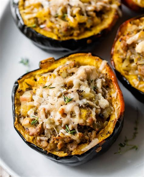 This cozy, hearty Italian Sausage Stuffed Acorn Squash with apples ...