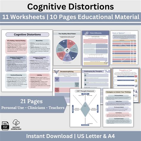 Image result for Cognitive Distortions Worksheet