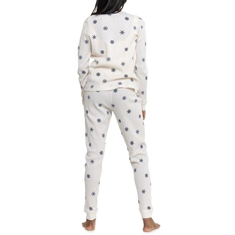 Poppy & Clay Snowflakes Waffle Thermal Pajamas - Organic Cotton, Long ...