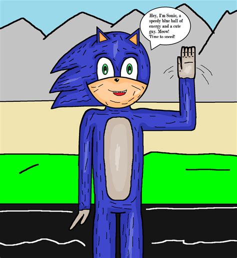 Movie Sonic old design -my attempt- by cvgwjames on DeviantArt