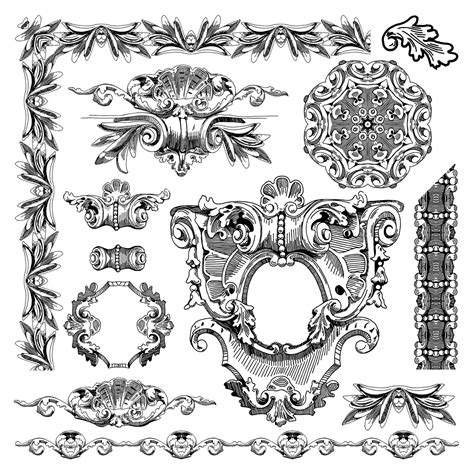Black and white decorative pattern borders vector ornamental design set ...