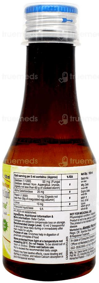 Al5zyme Syrup 100 Ml - Uses, Side Effects, Dosage, Price | Truemeds