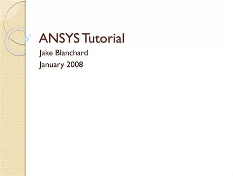 Image result for ANSYS Advanced Tutorial