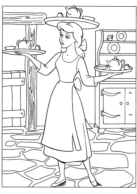 Cinderella Coloring For Kids