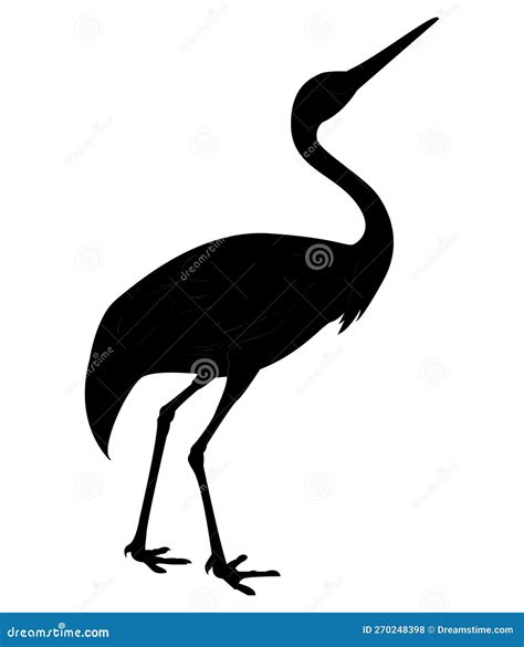 Silhouette of Sandhill Crane, Isolated on White. Grus Cannadensis Logo ...