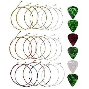 Yookat Acoustic Guitar Strings with 6 Picks, 3 Sets of 6 Acoustic ...